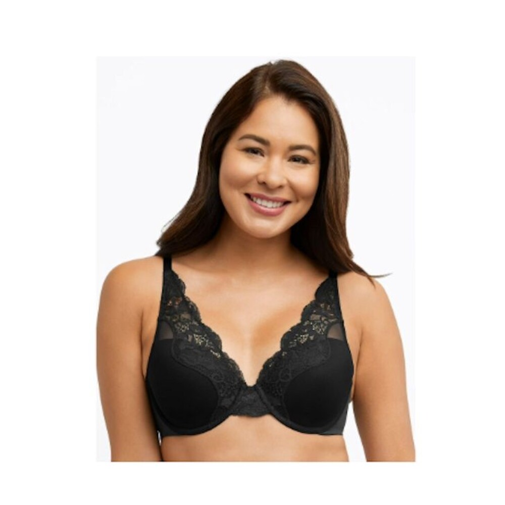 Bali One Smooth U Comfort Stretch Lace Underwire Bra Black 36D